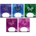 Тетрадь 24 листа клетка Magic Butterfly, картонная обложка, микс - Фото 1