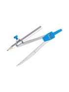 Циркуль металлический ErichKrause School, 123 мм + карандаш, максимальный радиус 18.5 см, в футляре, МИКС 3279475