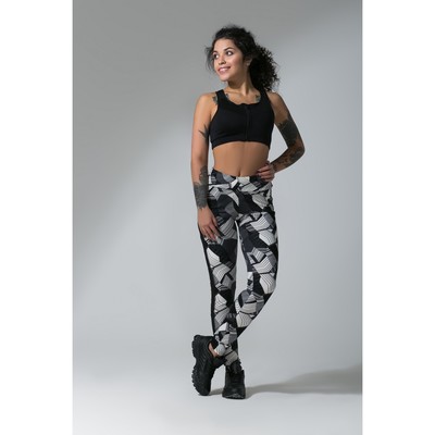 Легинсы ONLITOP Fitness Diamonds, с прозрачными вставками, размер 42–44, цвет серый