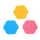 Набор спонжей для умывания "Цветок", 3шт, цвет МИКС - Фото 1