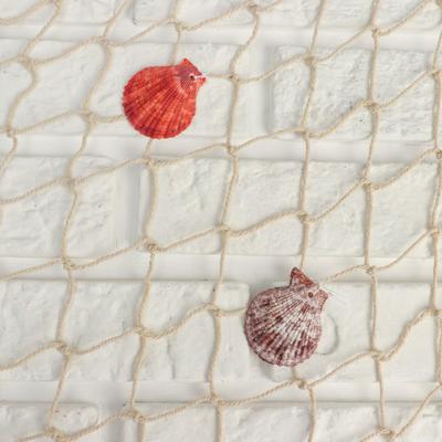 Декоративная сетка настенная «Белая с ракушками и буйками», 110×150 см