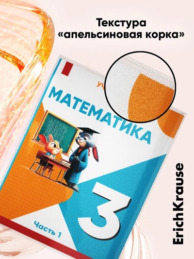 Набор обложек ПП 10 шт., 276×465 мм, 50 мкм, ErichKrause, Fizzy Clear, для учебников Петерсон, Моро, Гейдман, с клеевым краем, с тиснением, универсальная