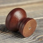 Ручка мебельная кнопка "Фигурная", крашеная, цвет темный орех, d-35, L-30 мм - Фото 2