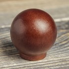 Ручка мебельная кнопка "Круглая", крашеная, цвет темный орех, d-35, L-35 мм - Фото 3