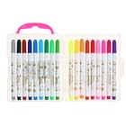 Фломастеры 18 цветов «Мышка», в пластиковом пенале с ручкой, вентилируемый колпачок, МИКС - Фото 2