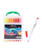 Фломастеры 24 цвета «Мышка», в пластиковом пенале с ручкой, вентилируемый колпачок - Фото 1