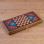 Настольная игра 2 в 1 "Сирия Голубые": нарды, шашки (доска дерево 40х40 см) микс - Фото 2