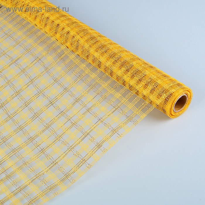 Сетка «Поло» натуральная металлизированная, BOZA, жёлтый, 0,53 x 4,57 м - Фото 1