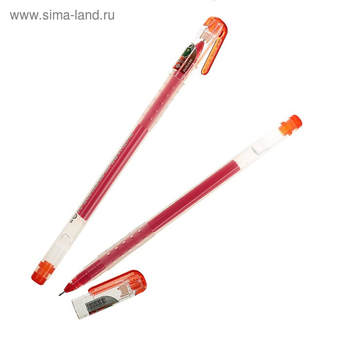 Ручка гелевая, 0.38 мм, красная, прозрачный корпус, бесстержневая, игольчатый пишущий узел - Фото 1