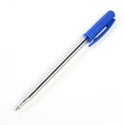 Ручка шариковая, поворотная, 1.0 мм, корпус прозрачный, стержень синий