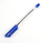 Ручка шариковая, 1.0 мм, стержень синий, корпус прозрачный, рифлёный держатель - Фото 1