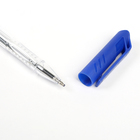 Ручка шариковая, 1.0 мм, стержень синий, корпус прозрачный, рифлёный держатель - Фото 3