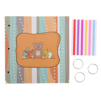 Фотоальбом 30 листов "Детские игрушки" (на кольцах) 27,5х26,5 см