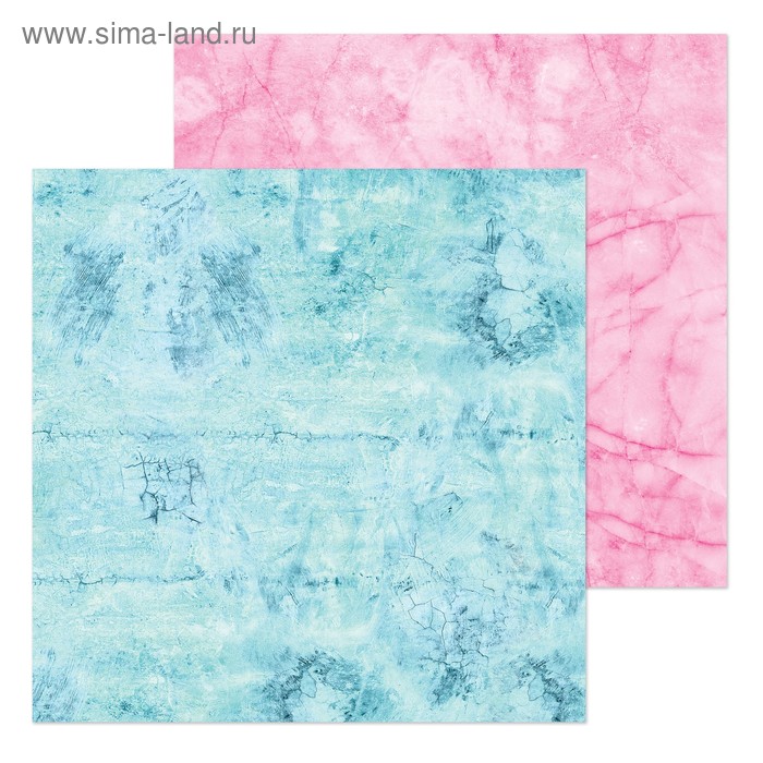 Бумага для скрапбукинга «Розовый мрамор», 20 × 20 см, 180 г/м - Фото 1