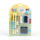 Ручки перьевые 3 штуки + 9 синих картриджей, на блистере, МИКС - Фото 4