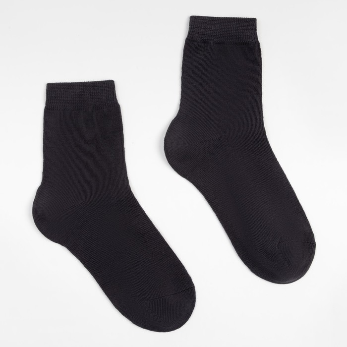 Носки детские, цвет тёмно-серый, размер 16-18 - Фото 1