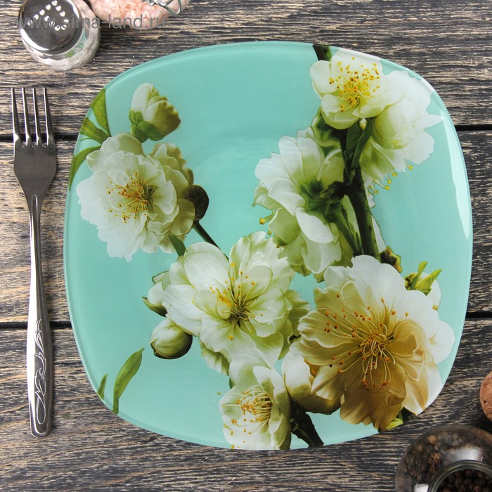 Тарелка обеденная Доляна «Весенний вальс», 23×23 см - Фото 1