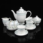 Сервиз чайный Доляна «Флорет», 15 предметов: чайник 1 л, сахарница 300 мл, молочник 230 мл, 6 чайных пар 240 мл - Фото 1