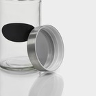 Банка для сыпучих Доляна «Премиум», 550 мл, 15×8 см, с металлической крышкой, с местом под надпись, стекло, прозрачная - Фото 5