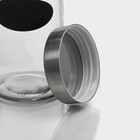 Банка для сыпучих Доляна «Премиум», 700 мл, 20×8 см, с металлической крышкой, с местом под надпись, стекло - Фото 5