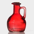 Бутыль стеклянная для соусов и масла Доляна «Олио», 200 мл, h=12 см, цвет красный - фото 10302781