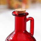 Бутыль стеклянная для соусов и масла Доляна «Олио», 200 мл, h=12 см, цвет красный - Фото 2