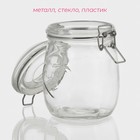 Банка для сыпучих Доляна «Сердце», 850 мл, 11×14 см, с бугельным замком, стекло, прозрачная - Фото 3