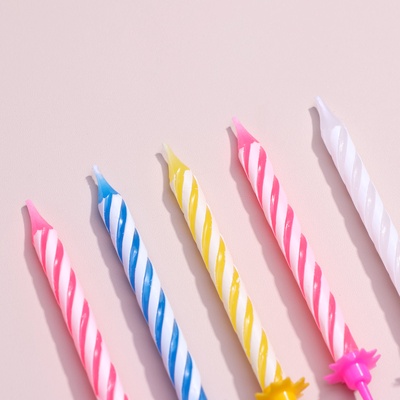 Свечи в торт «Спираль», 6.5×0.5 см, 12 шт.