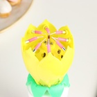 Свеча для торта музыкальная «Тюльпан», крутящаяся, жёлтая, 14.5×6 см - Фото 7