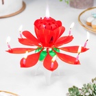 Свеча для торта музыкальная «Тюльпан», крутящаяся, красная, 14.5×6 см - Фото 3