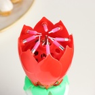 Свеча для торта музыкальная «Тюльпан», крутящаяся, красная, 14.5×6 см - Фото 7