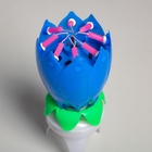 Свеча для торта музыкальная «Тюльпан», крутящаяся, синяя, 14.5×6 см - Фото 11