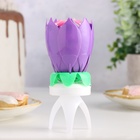 Свеча для торта музыкальная «Тюльпан», крутящаяся, фиолетовая, 14.5×6 см - Фото 6