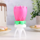 Свеча для торта музыкальная "Тюльпан", крутящаяся, розовая, 14,5×6 см - Фото 2
