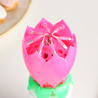 Свеча для торта музыкальная "Тюльпан", крутящаяся, розовая, 14,5×6 см - Фото 3