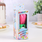 Свеча для торта музыкальная "Тюльпан", крутящаяся, розовая, 14,5×6 см - фото 9405919