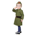 Костюм военного для девочки: платье, пилотка, трикотаж, хлопок 100%, рост 86 см, 1-2 года, цвета МИКС - Фото 2