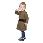 Костюм военного для девочки: платье, пилотка, трикотаж, хлопок 100%, рост 92 см, 1,5-3 года, цвета МИКС - фото 5580210