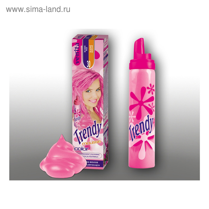 Красящий мусс для волос Trendy color, 30 нежный розовый, 75 мл - Фото 1
