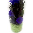 Композиция в вазе "Графин", розы лиловые, 9 х 9 х 28 см - Фото 4