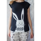 Футболка женская KAFTAN "Rabbit", чёрный, р-р 48-50, 100% хлопок - Фото 1