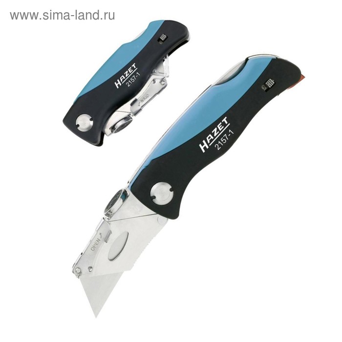 Складной нож HAZET 2157-1, 100/159 мм, пластиковая ручка - Фото 1