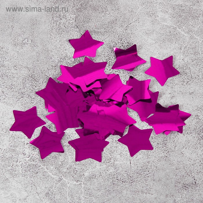 Наполнитель для шара «Конфетти звезда», 3 см, фольга, 500 г, цвет розовый - Фото 1