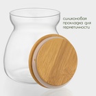 Банка для сыпучих продуктов BellaTenero «Бамбук», 500 мл, 11×12 см, с бамбуковой крышкой, стекло, прозрачная - Фото 4