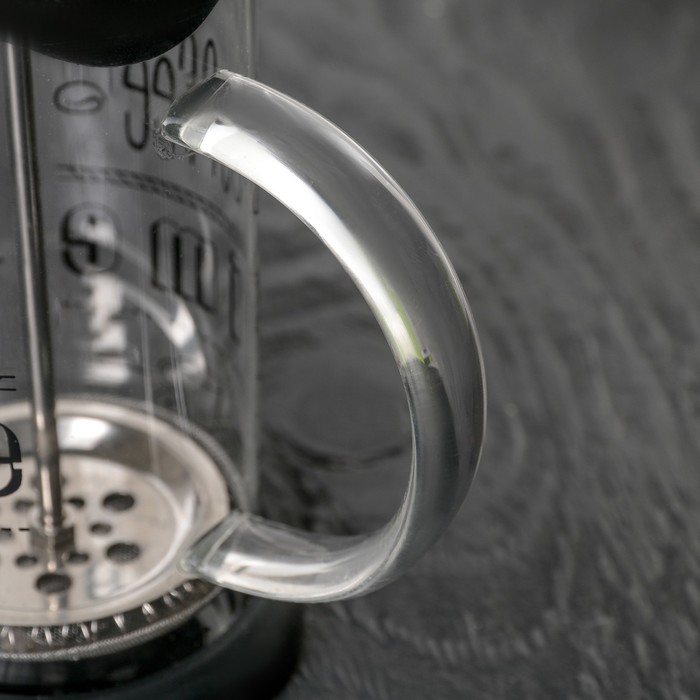Чайник заварочный френч - пресс «Келли», 350 мл, стекло, цвет чёрный, рисунок МИКС - фото 1908361672