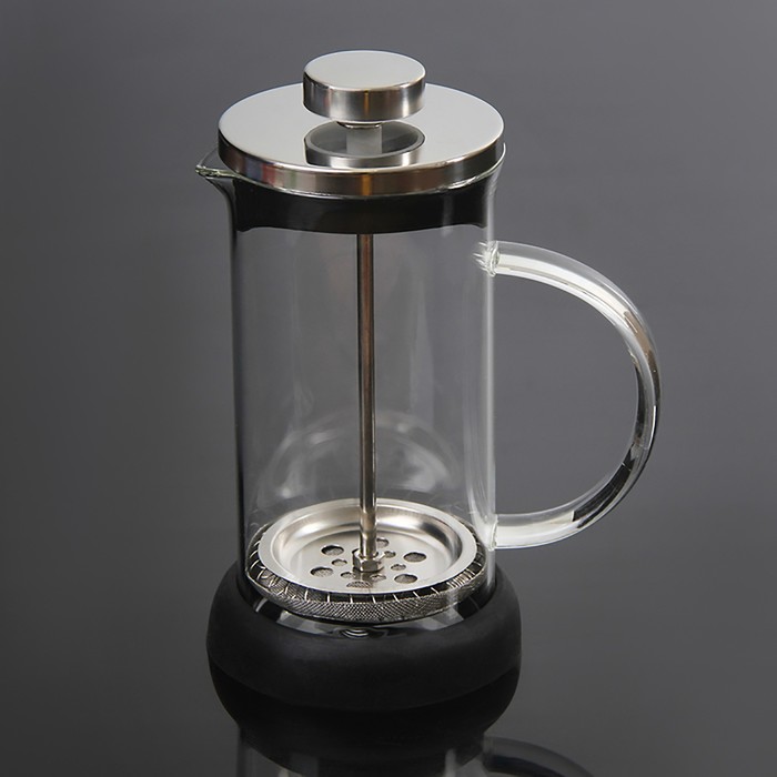 Чайник заварочный френч - пресс «Келли», 350 мл, стекло, цвет чёрный, рисунок МИКС - фото 1927365442