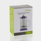 Заварочный чайник френч-пресс «Келли», 600 мл, стекло, чёрный, рисунок МИКС - Фото 3