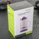 Чайник заварочный френч - пресс «Келли», 1 л, цвет чёрный, рисунок МИКС - Фото 4