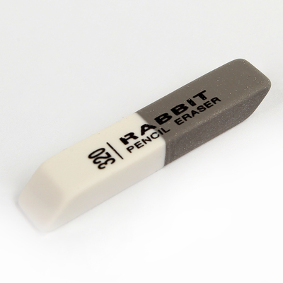 Ластик комбинированный, скошенный, малый, белый/синий