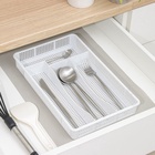 Лоток для столовых приборов в ящик Darel plastic, 4 секции, 34×21×5 см, пластик, белый - Фото 5